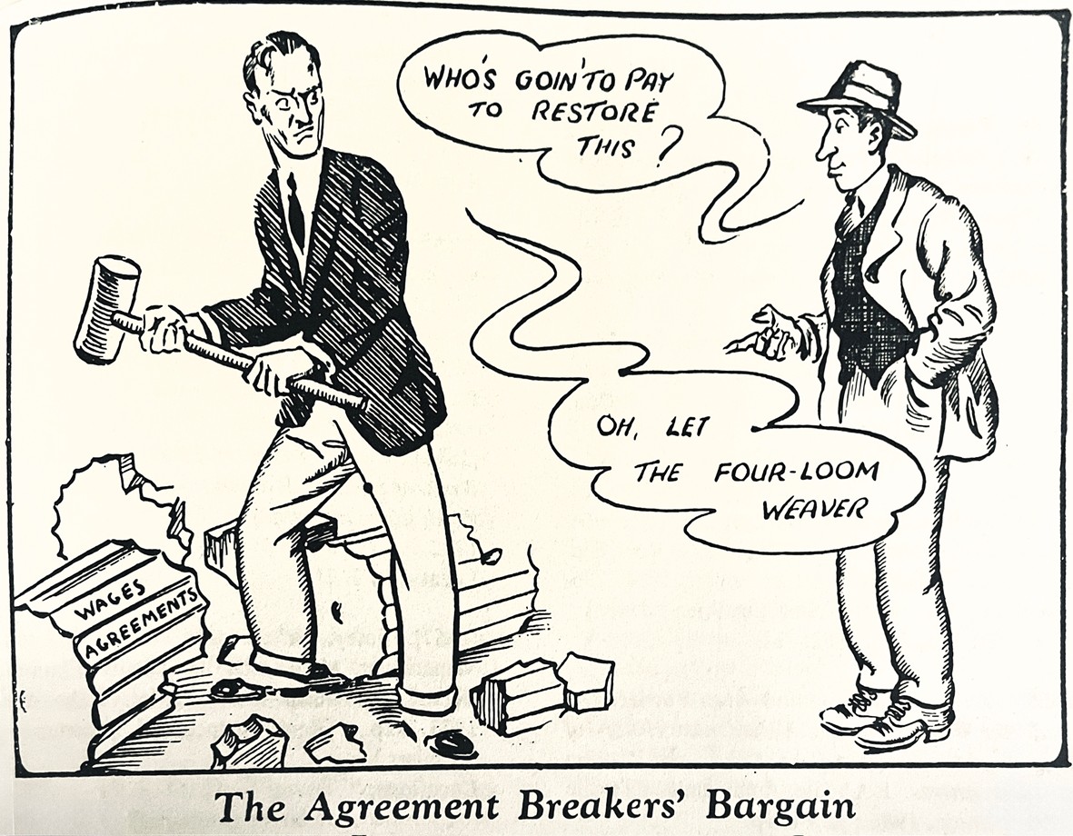 The Agreement Breakers' Bargain Lancs textile Industry 1932 Worrall.jpg