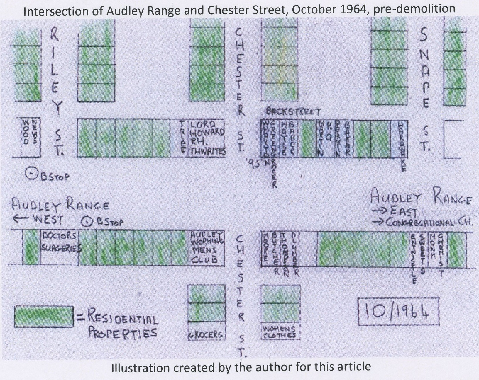 Intersection map Audley Range Chester Street Oct 1964.jpg